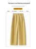 Women's Spring 2026 Nine-Tenth Length Curved Leg Wide-Leg Pants - Loose, Petite, Straight-Leg Suit Style