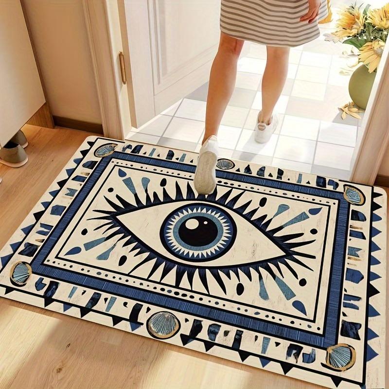 1pc Evil Eye Area Door Mat Tribal Style Rugs Floor Mat for Doormat Entrance Bedroom Polyester Floor Mat Retro Home Decoration