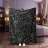 Manta de Franela con Telaraña Gótica Manta de Forro Polar con Telaraña Negra Blanca Suave Cálida Acogedora Mantas Decorativas Para Cama Sofá Halloween