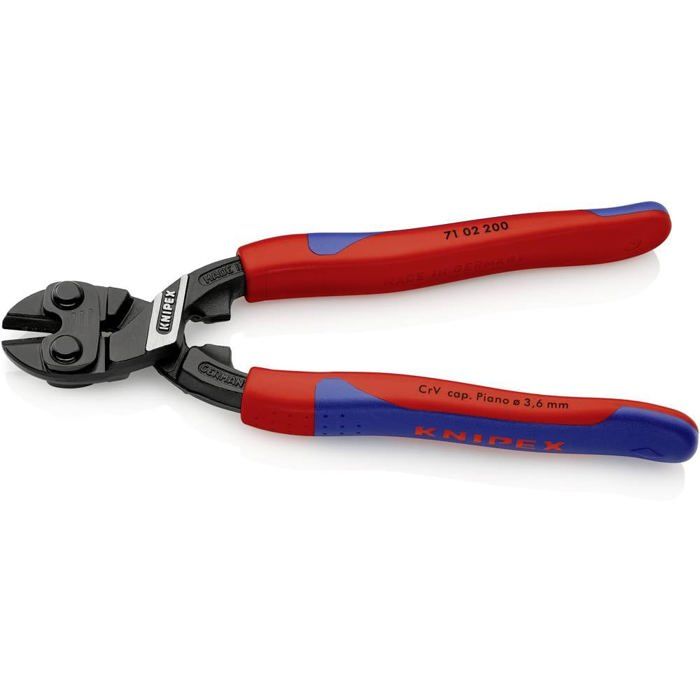 Coupe-boulons KNIPEX - Compact 200mm - Acier chrome-vanadium - Coupe précise - Diamètre jusqu'à 5,2mm
