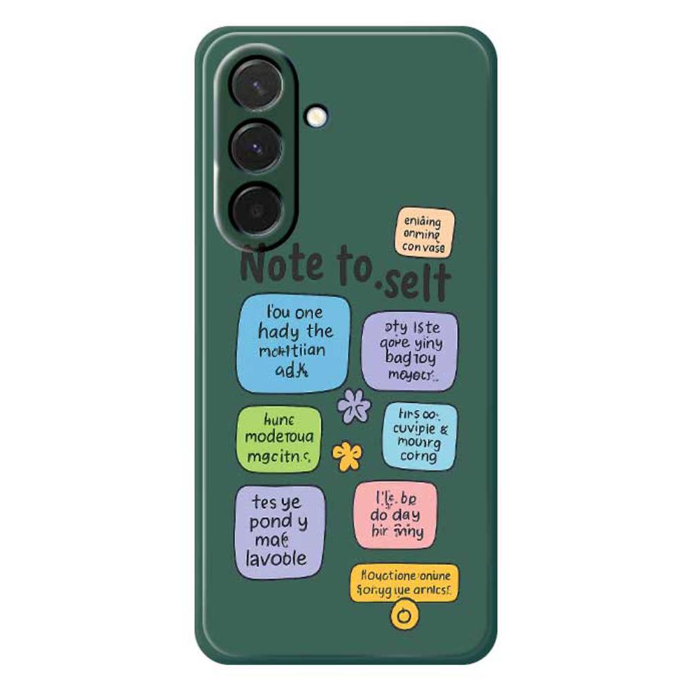 

For Samsung Galaxy A36 5G Case Colored Sticky Notes Pattern Printing Straight Edge TPU Phone Back Cover Green