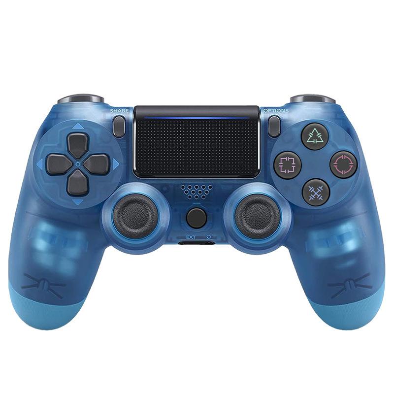 Wireless Bluetooth Controller Dual Vibration for PS4 Controller Steel Transparent Blue European Version Gamepad