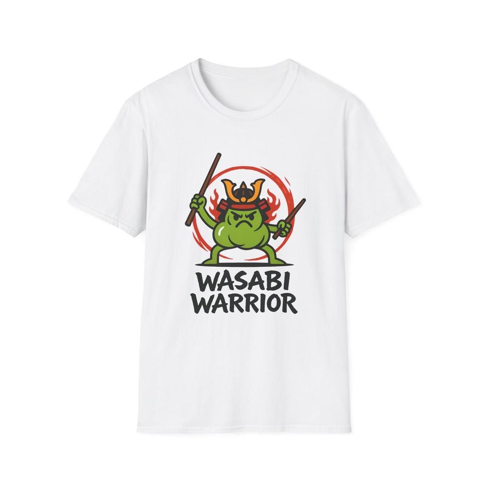

Unisex Softstyle T-Shirt Funny Wasabi Samurai Chopsticks Sushi Cartoon Graphic M