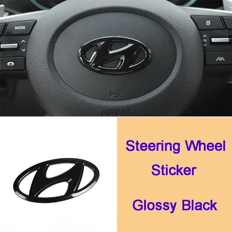 ABS Car Sticker Steering Wheel Emblem Badge for Hyundai Tucson IX35 I20 I40 Kona Sonata Azera Santa Fe Genesis Elantra Accent B32