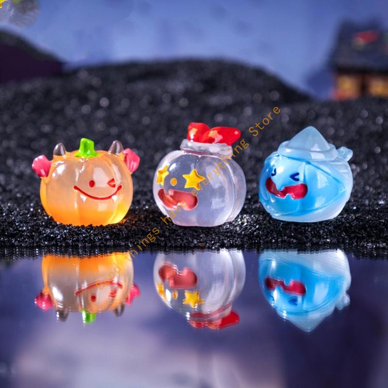 Creative Halloweens Illuminating Pumpkins Miniature Landscape Ornaments for Garden Tabletop Decoration 55KF