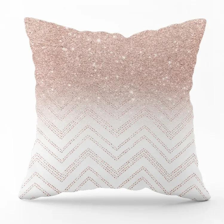 Home Decor Romantic Floral & Geometric Pattern Cushions Pattern Cushion Cover Suitable For Sofa Bedroom Car Pillow Cover