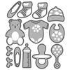 Infant Toy Die Cuts Embossing Cutting Dies Templates 4x4.57Inch for Kids Card Making DIY Scrapbooking Photo Album Crafts