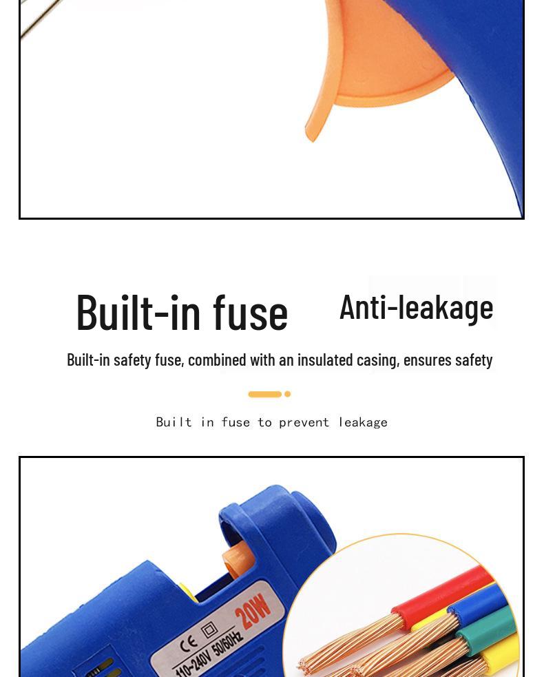 20W Portable Hot Melt Glue Gun for DIY Jewelry with 7mm Adhesive Sticks