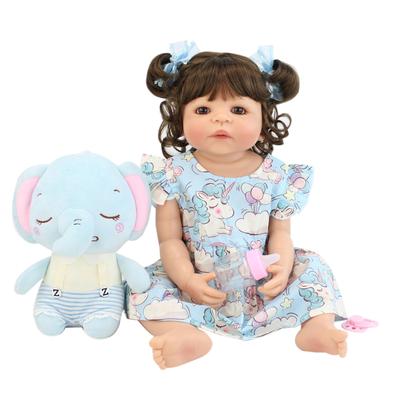 BZDOLL 55cm Full Body Silicone Baby Reborn Doll 22inch Lifelike Bebe Newborn Princess Girl Lovely Bathe Toy Lovely Birthday Gift