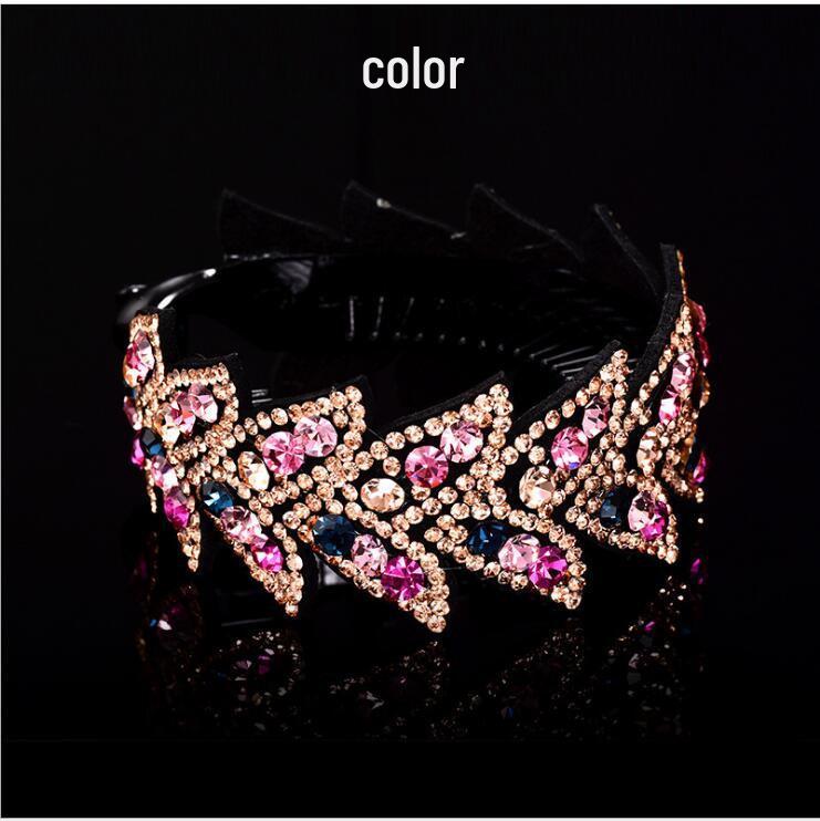 Rhinestone Leaf Hairpin - Large Bun Hair Clip Accessory
