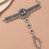 Retro Crystal Hand Chain Ring Irregular Tassels Bangle Exquisite Ethnic Style Bracelet  Couple