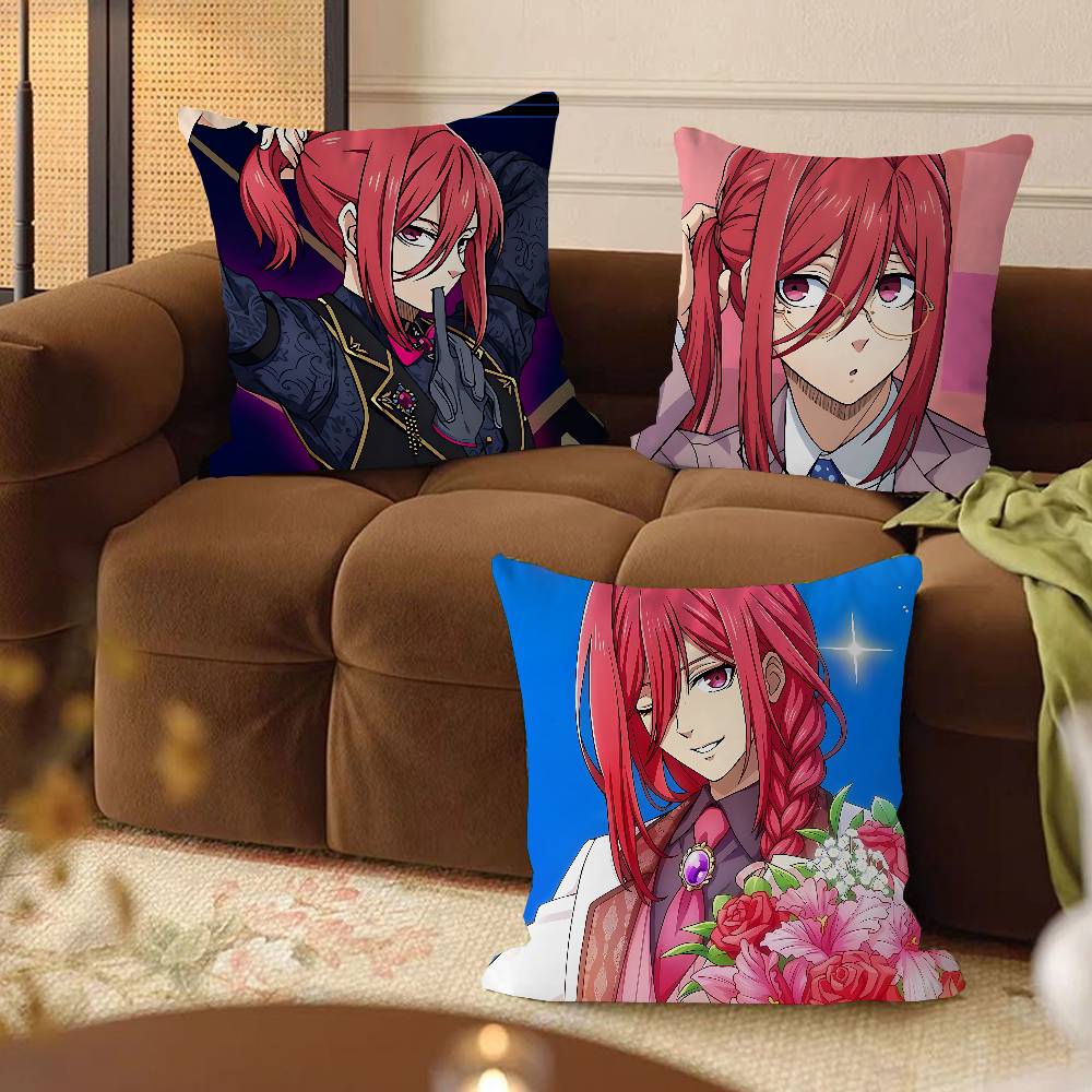 Hyoma C-Chigiri Pillow Covers Cartoon Sofa Decorative Home Double-sided Printing Short Plush Cute Cushion Cover