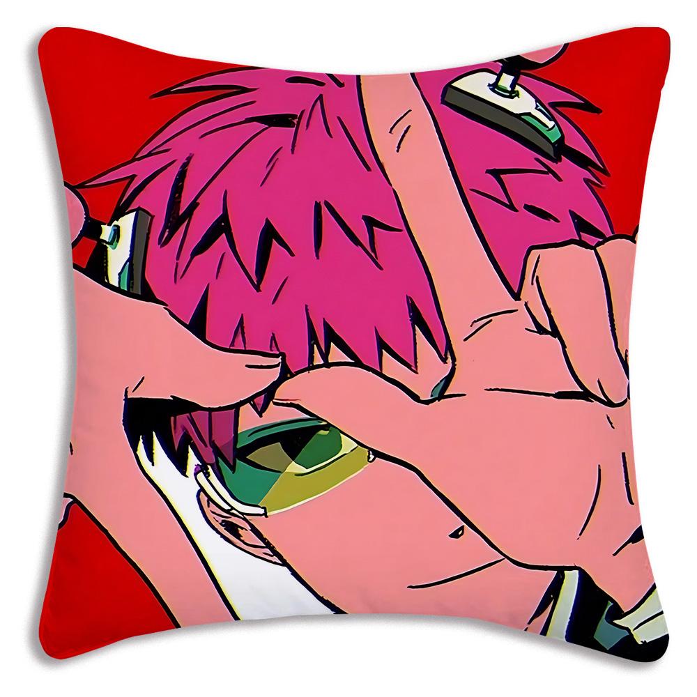 The D-Disastrous Life of Saiki K Pillow Covers Cartoon Sofa Decorative Home Double-sided Printing Short Plush Cute Cushion Cover