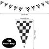Hanging Flag Black and White Checkered Racing Pennant Banner for Nascar Theme Race Car Birthday Formula 1 Party Decoration Favor