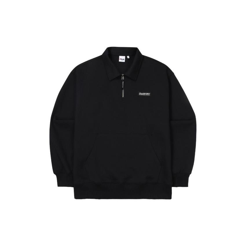 FILA Sweatshirts Men s Black Lapel Moderate Regular FS2POF1135X-BLK 105