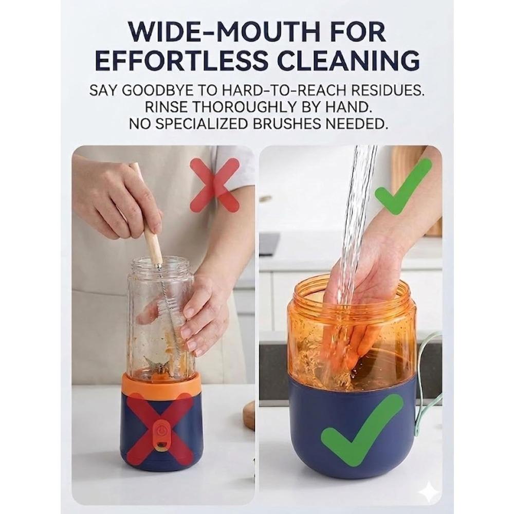 Taza Extractor de Jugo Inalámbrica 180W, Taza Extractor de Jugo Inalámbrica Portátil con Líneas de Medición Precisas, Batidora Personal Recargable para Viajes, Oficina, Gimnasio