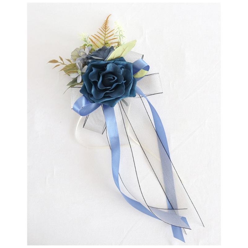 Set of 4 Luxurious Wedding Vehicle Embellishment Silk Flower Bouquets for Wedding Car Glasses and Handle Beautifications