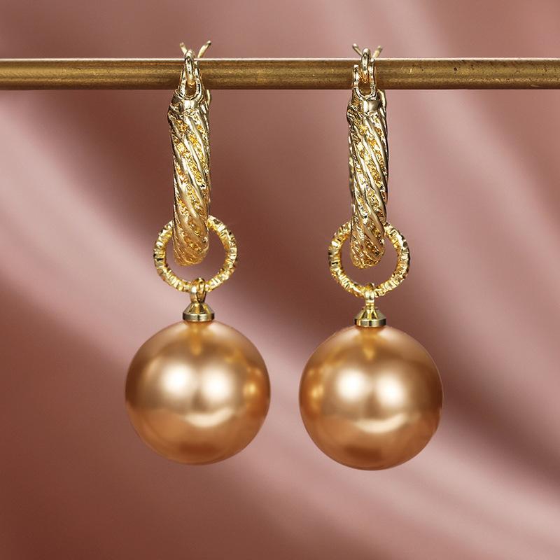 1 Pair of Vintage Imitation Pearl Earrings, Suitable for Daily Use