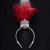 Luxurious Feathered Crown Headband With Rhinestones For Carnivals Parties And Special Occasion Women Costume Props