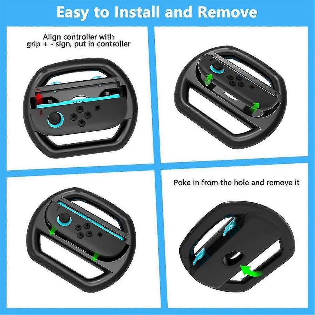 2PCS Racing Steering Wheels for Switch 2 Controller Game Grip Handle Racing Game Wheel for 2 Controller