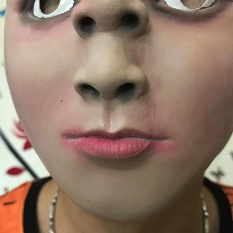 Halloween Ghost Face Latex Mask Haunted House Horror Scary Prank Performance Prop Latex Four-Eye Mask