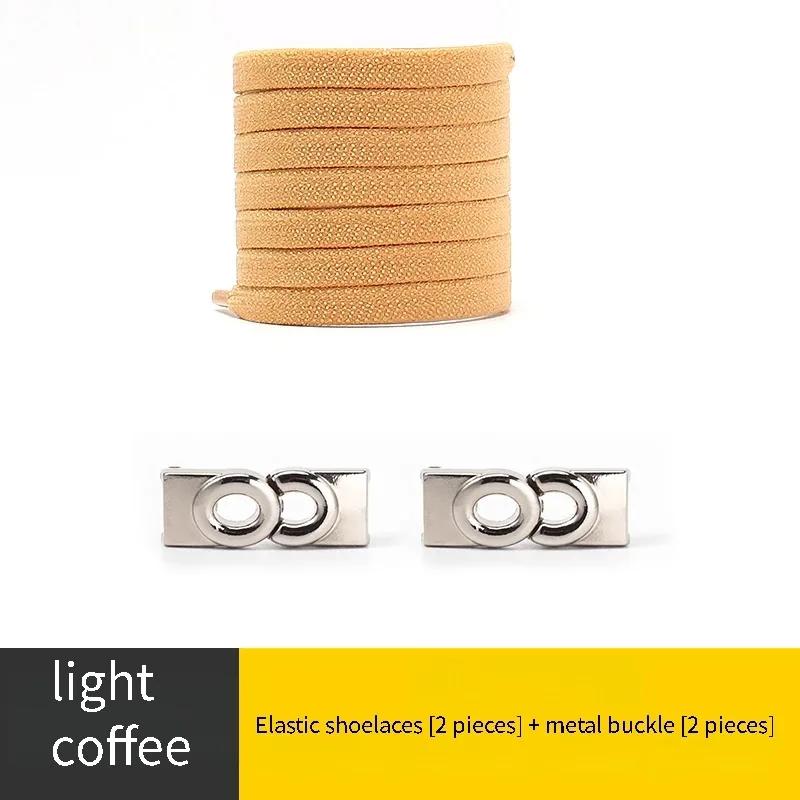 New Lock Shoelaces Without Ties Elastic Laces Sneakers Kids Adult No Tie Shoe laces 8MM Wide Flat Shoelace for Rubber Bands