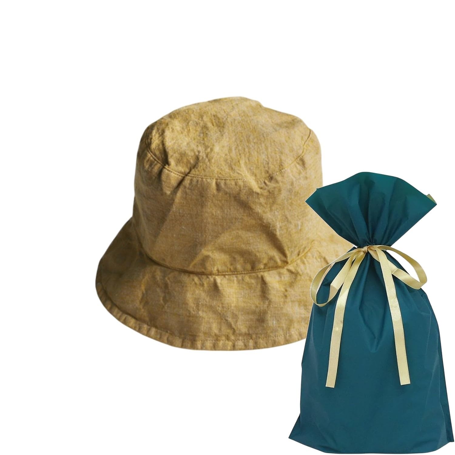 

набор e Lina желтый урожайный подарочный пакет с [Набор] 2 штуки (Льняная шляпа, лен, Эльма, SW046, лента)