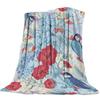 Flannel Blanket for Bed Garden Vintage Flower Bird Butterfly Throw Blanket Portable Soft Blanket Warm Sofa Bed Sheets King Size