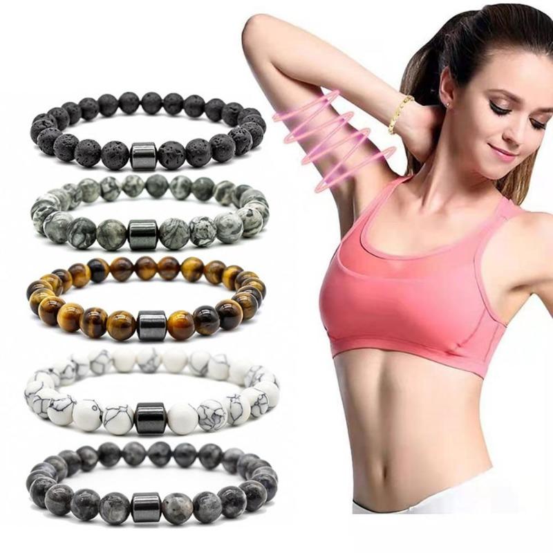 Braccialetto dimagrante alla moda, braccialetto micro magnetico, braccialetto in pietra naturale, braccialetto da donna con terapia magnetica, gioielli che creano una forma del corpo perfetta