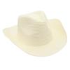 Adjustable Lightweight Wide Brim Solid Woven Panama Curled Straw Western Cowboy Visor Sun Hat With Accessories for Seaside Beach