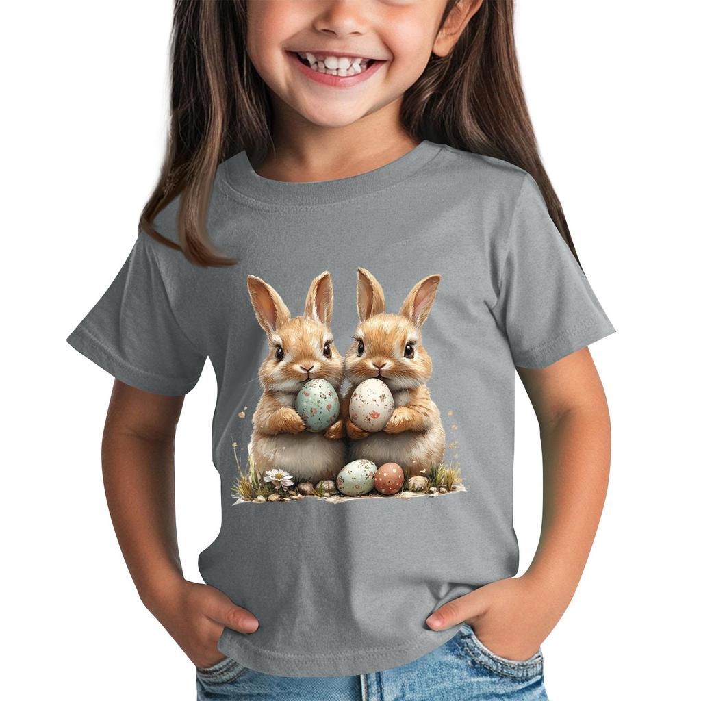 Children's Short Sleeve Neck T-Shirt Animal Print Daily Casual Top
