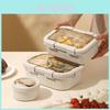Wheat Straw Lunch Box With Soup Bowl For Office Workers And Students Packaged Food Storage