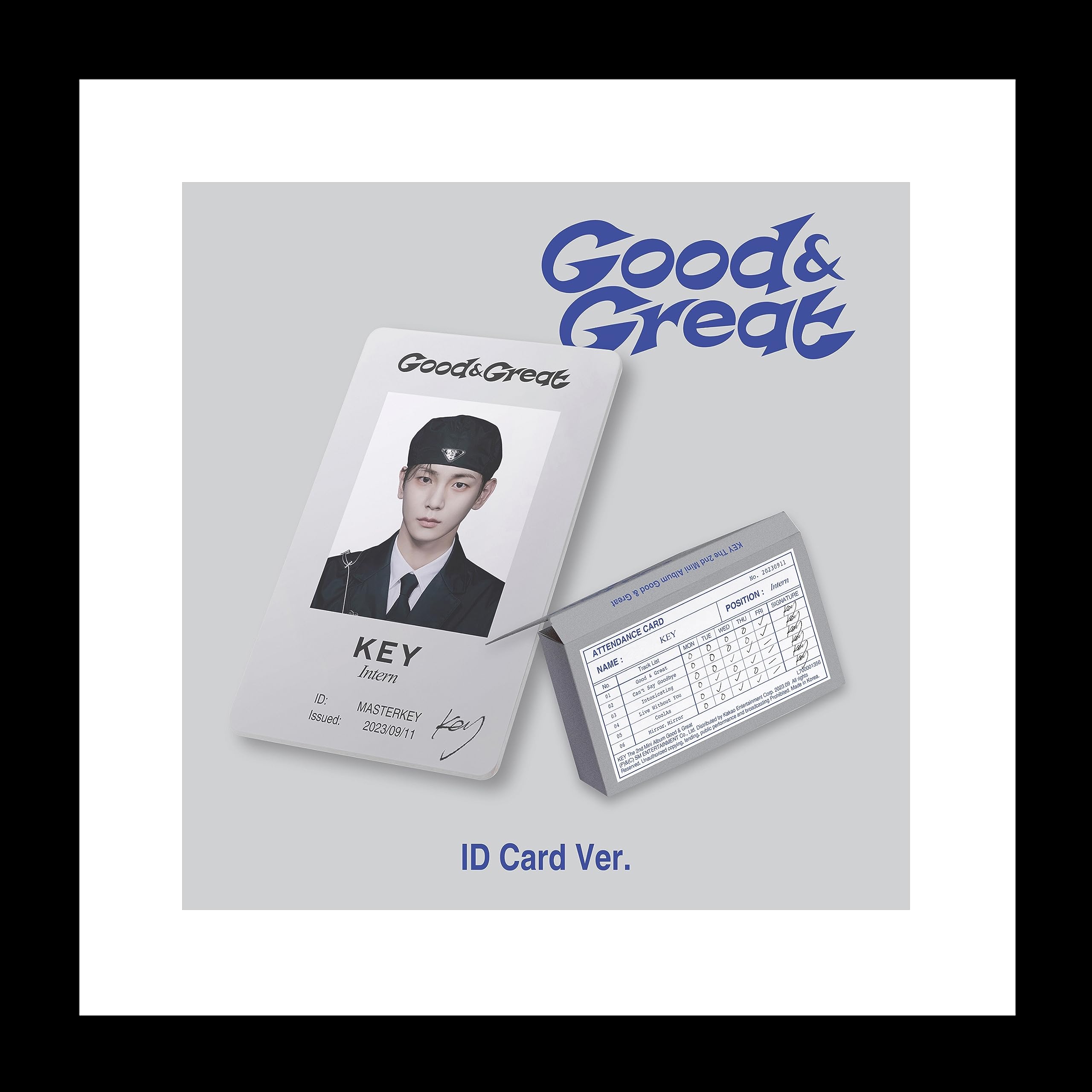 

SHINee KEY Good & Great 2nd Mini Album ID Card Version Case+ID Card with QR+1ea Sticker+1p PhotoCard+10ea Image Card+Tracking Sealed