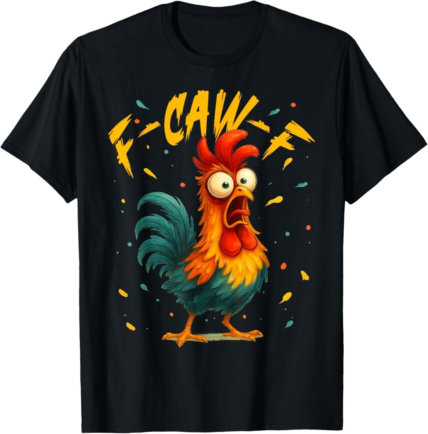 F Caw F Петух Смешная Птица Fcawf Куриный Шептун Fawk Off Футболка S