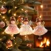 Soft Texture Gift Box Tags Christmas Angel Ornaments, Cute Plush Doll Pendant with Lightweight Fabric Charms Bell for Tree, Holiday Home Party