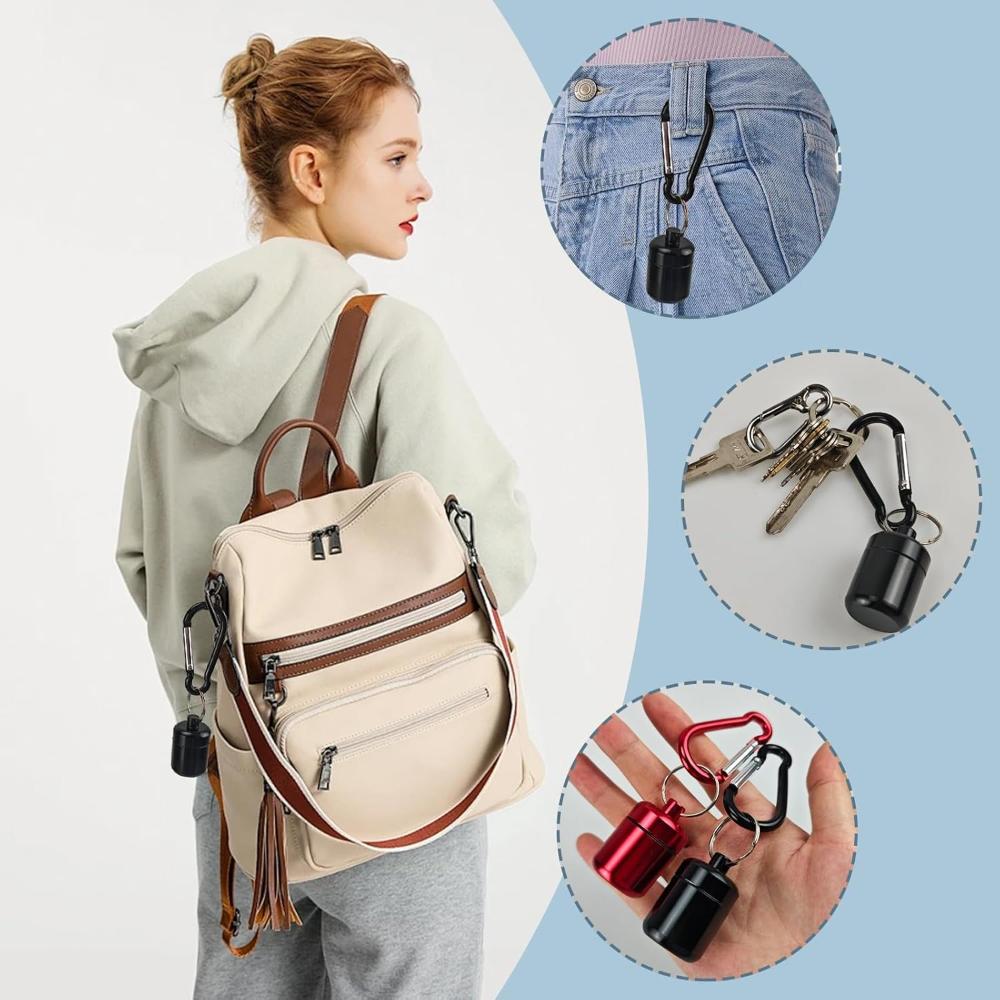 New Premuim Portable Aluminum Waterproof Pill Cases Box Earplug Keychain Case Travel Container for Jewelry or Ear Plugs Sleek