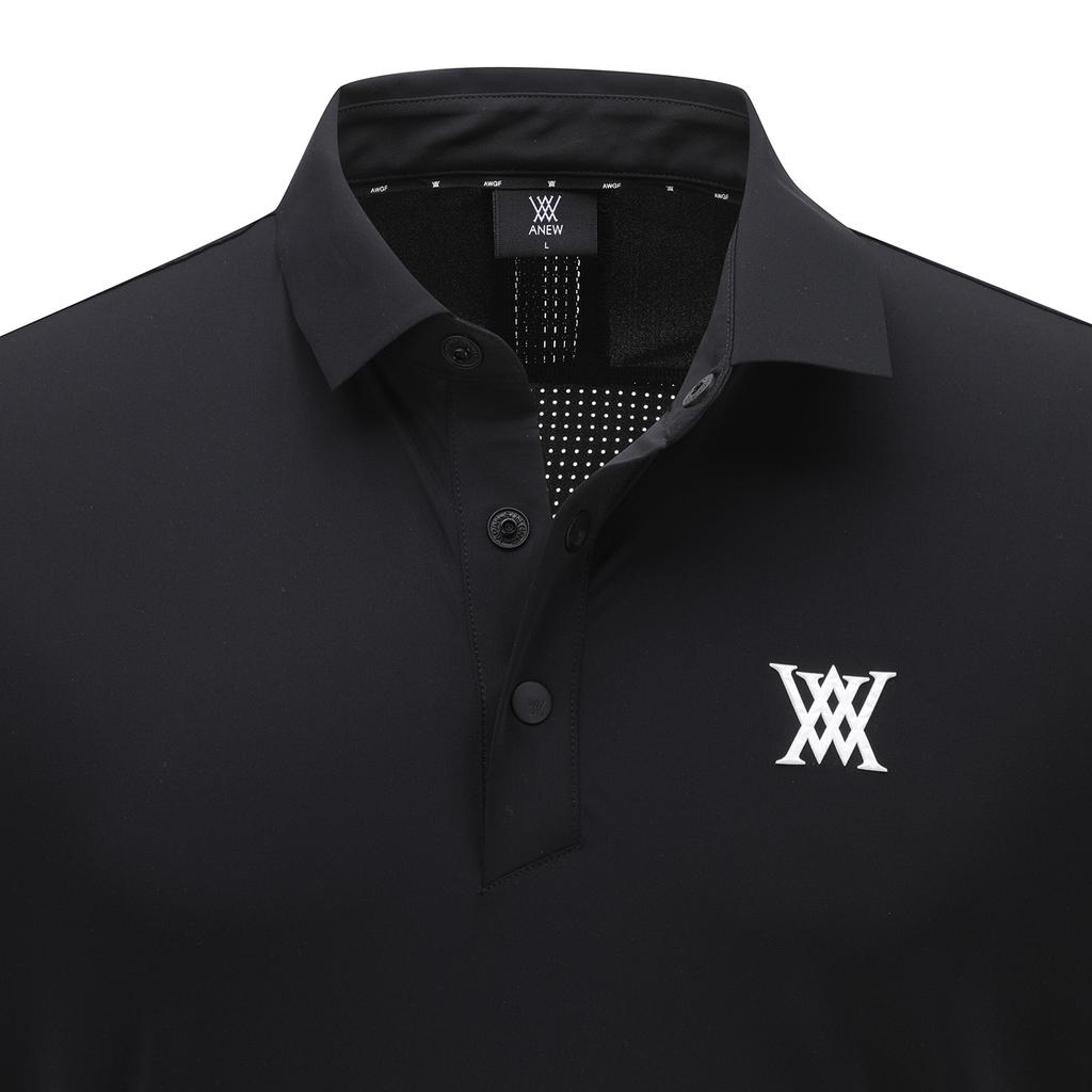 ANEW GOLF Men Back Fabric Block Short T-Shirt_Bk