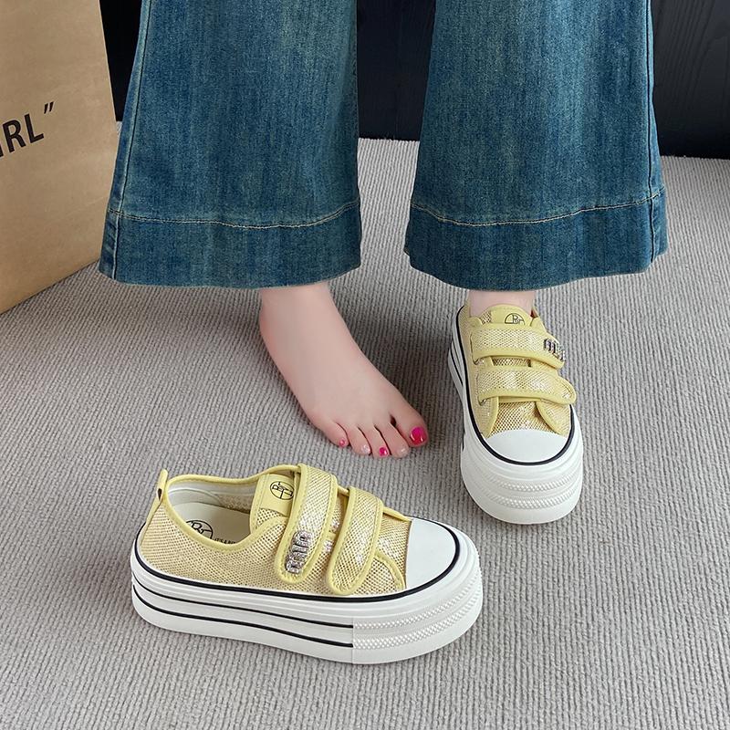 CRLAYDK Women's Mesh Slip On Skateboard Shoes Hook&Loop Summer Sneakers Breathable Casual Walking Tennis for Ladies