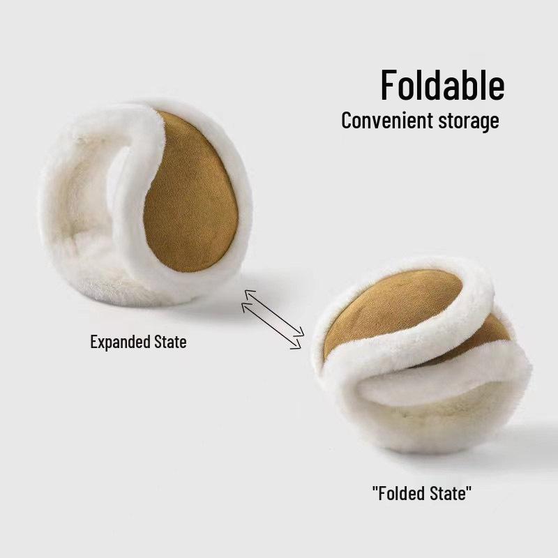 Winter Foldable Plush Earmuffs for Men & Women - Korean Style Velvet Ear Warmers