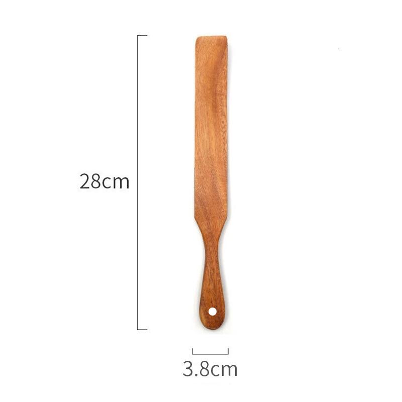 Non-Stick Pan Special: Teak & Acacia Wood Spatula, Stir-Fry Set, Salad Fork & Slotted Spoon