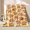 Cute Capybara Cartoon Print Blanket Soft Warm Plush Throw for Sofa Bed Kids Nursery Home Travel Decor