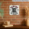 2D Flat, 1pc, Outdoor Wall Art, Beware Staffie On Patrol Sign, Funny Dog Warning Wall Art, Rustic Home Decor, Farmhouse Entryway Decoration, Gift for