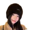 Autumn and Winter New Atmosphere Plush Thickened Warm Hooded Face Showing Small Pullover Cold Hat Women's Pullover Hat