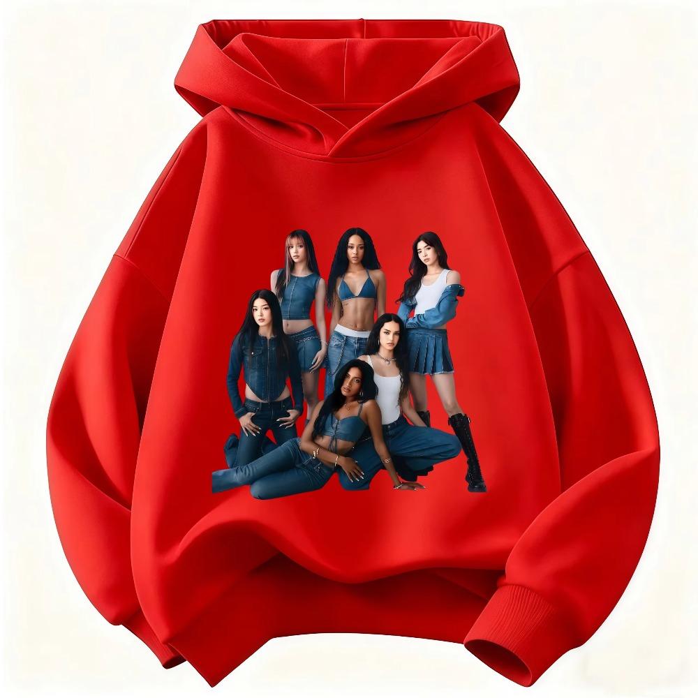 2026 Children KATSEYE Hoodie Kids Loose Casual Hooded Sweatshirt Boys Girls Fashion Graphic Pullover Sport Daily Wear Tops