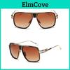 Elegant Flat Top Square Retro Vintage Big Oversized Aviator Sunglasses For Driving And Outdoor Sports