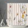 Impression 3D Fleur Réaliste Oiseau Poisson Paons Papillon Décoration de Maison Rideau de Douche Imperméable Rideaux de Fond Suspendus