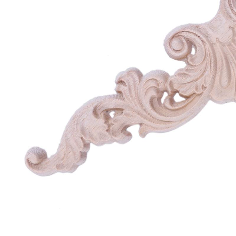 2025 Trend 5X Wood Carved Corner Onlay Applique Frame Decor Furniture Craft Unpainted Type:20 X 5Cm