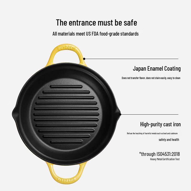 Buydeem 26cm Cast Iron Frying Pan