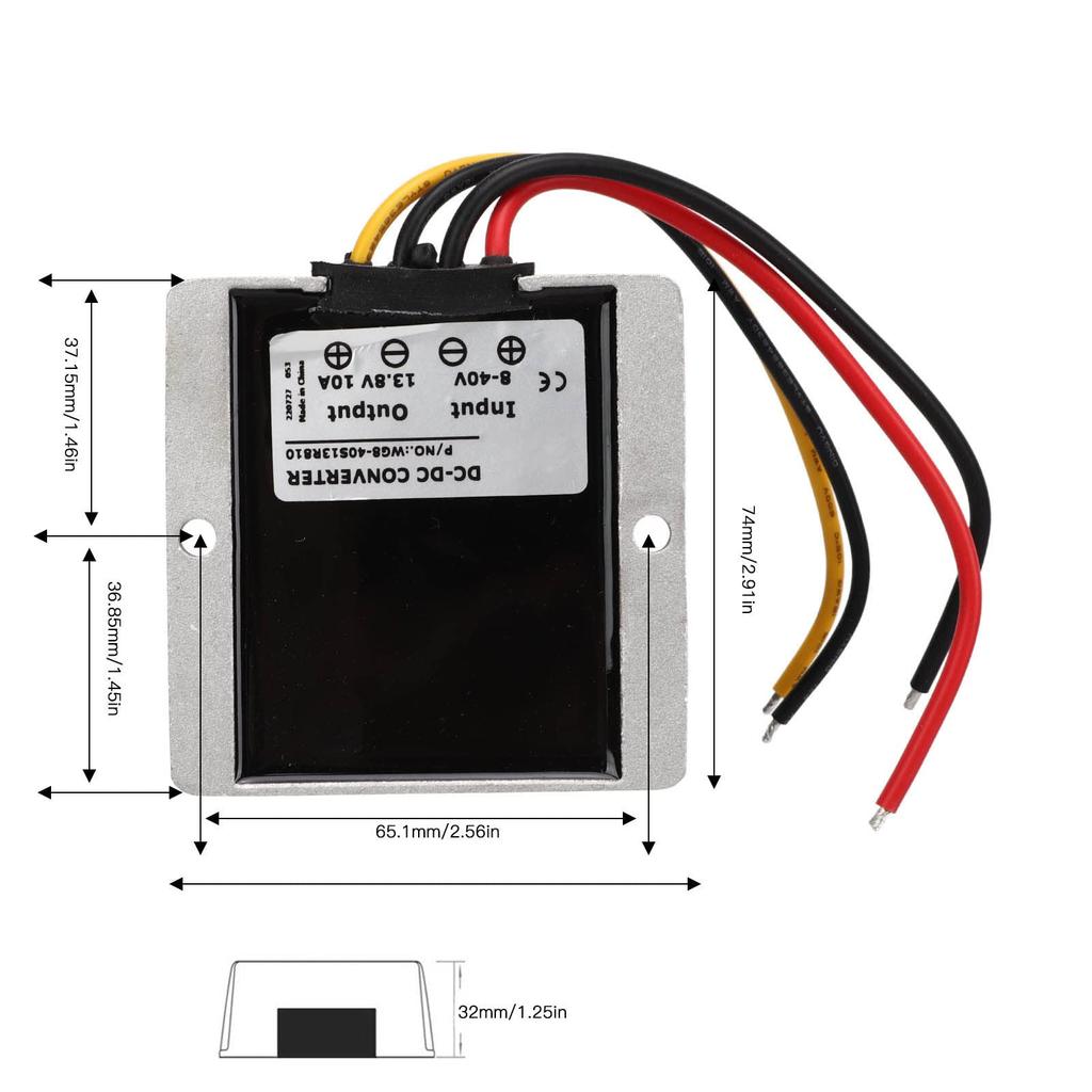 Regulátor Dekompresný Regulátor Konvertor napätia 8-40V DC na 13.8V IP68 Vodotesný pre Automobilový priemysel, Jachty, Železnicu, Prístrojové vybavenie