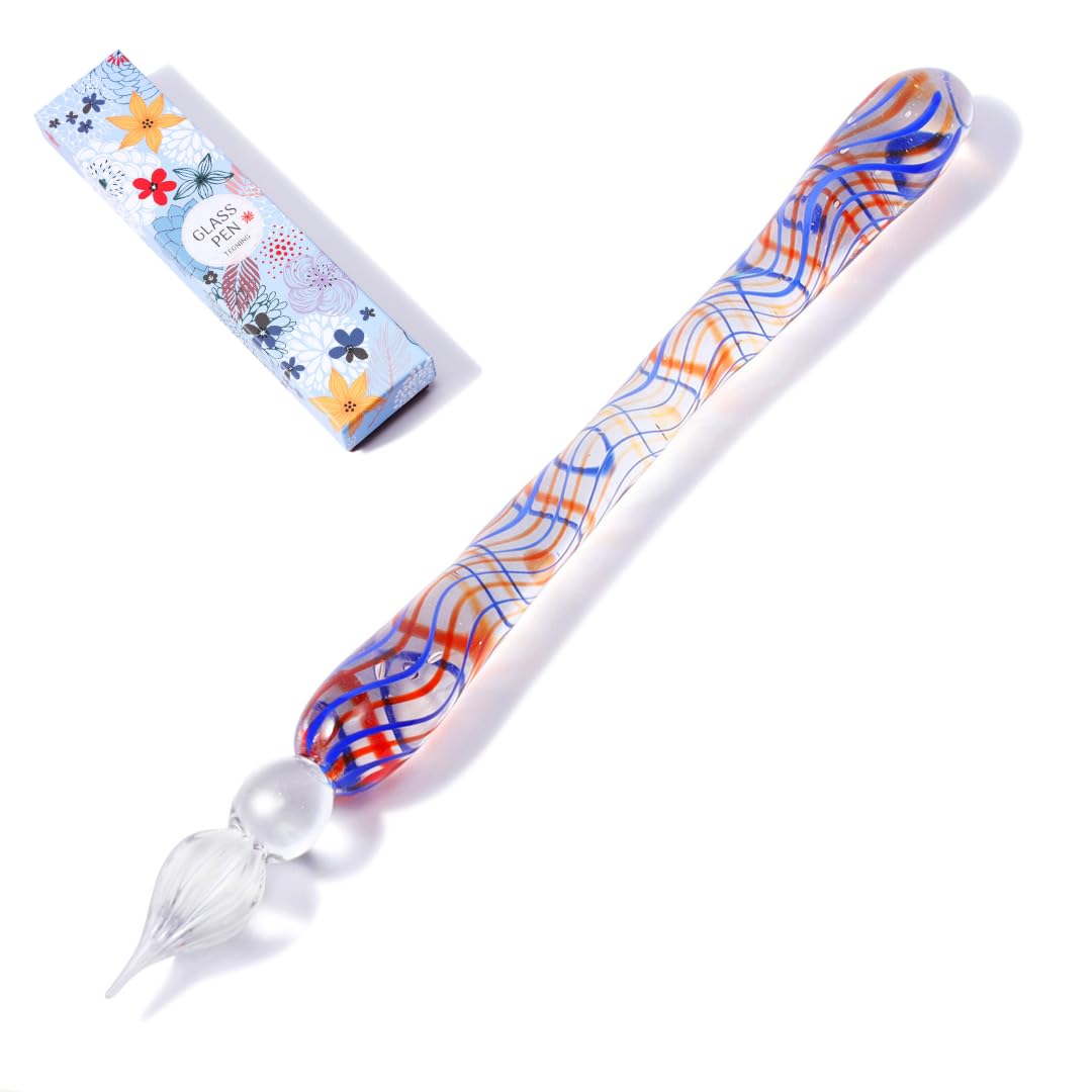 

Ручка Tegning Glass Pen и оригинальное тяжелое ощущение для удобства. Поставляется с защитным чехлом [Изысканный дизайн, письмо] [Японский бренд] ((синий×винно-красный))